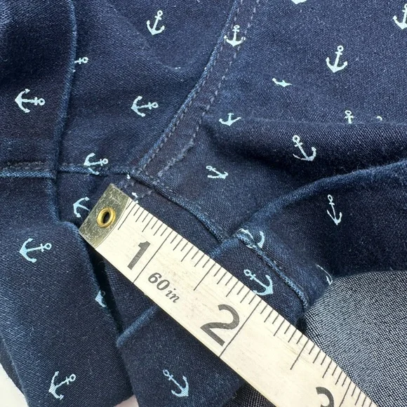 Rue21 High Rise Sailor Shorts Size 7/8 Nautical Anchor Print 2” Cuffed Inseam - Picture 3 of 9
